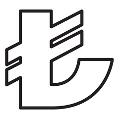 turkiye lira doodle symbol icon transparent background