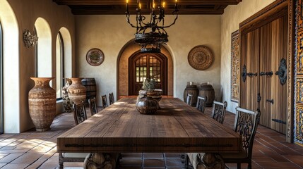 Rustic Mediterranean Dining Room