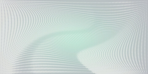 Flowing particles dots, wave pattern curve halftone shape isolated on transparent background. Vector background concept of modern technology, science.