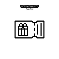 Gift voucher vector line art icon