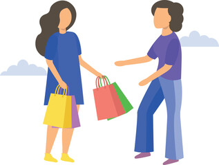 The girls are shopping.