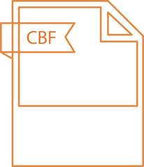 CBF File format icon black outline and light color text
