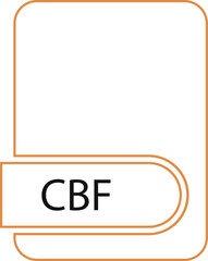 CBF File format icon black outline and light color