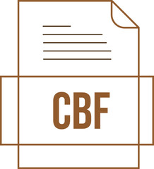 CBF File icon crisp thick outline sharp corners