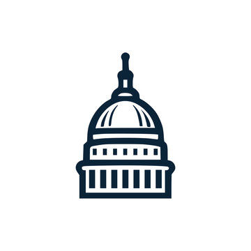 capitol building historical logo vector illustration template design