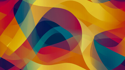 Obraz premium Seamless Geometric Curves Wallpaper with Abstract Shapes