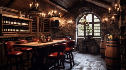 Rustic Wine Cellar Interior