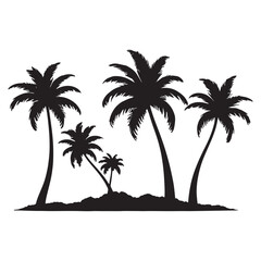 palm tree vector art silhouette illustration design