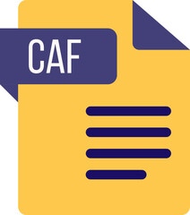 CAF File icon with dark ciolor and folded doc