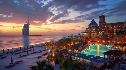 luxury at one of the beachfront resorts along Jumeirah Beach.