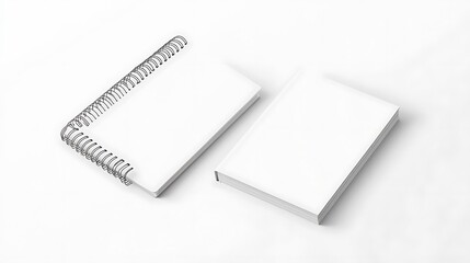 Blank Spiral Notebook and Hardcover Book Mockup
