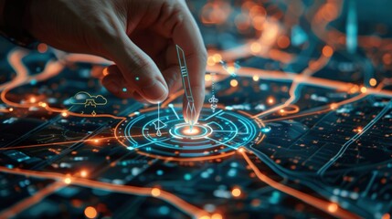 Interactive Map with Finger Interaction