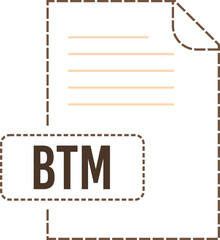 BTM File format icon dashed outline