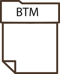 Obraz premium BTM File format minimal icon with thick outline
