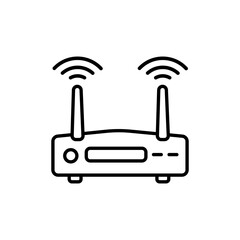 Wifi router icon,line style isolated on white background