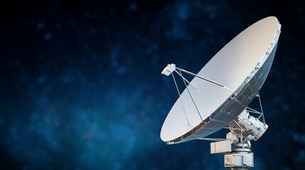 satellite dish antenna for global communication and data transmission - high-tech wireless network concept.