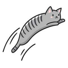Grey cat jumping stock illustration