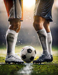 soccer player kicking ball