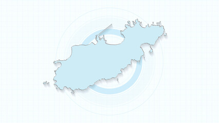 Blue Map of Alderney, Alderney map with borders of the states, country high detailed illustration map.