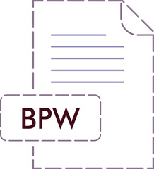 BPW File format icon rounded dashed outline