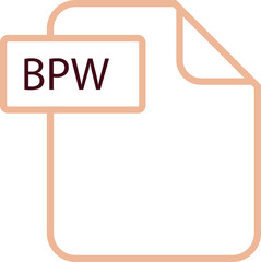 BPW File format icon rounded shapes outline