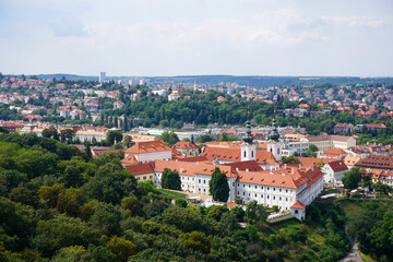 High angle view of a city during summer