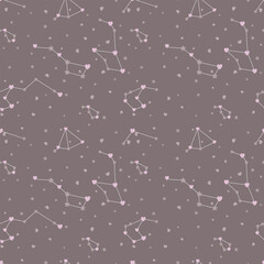 Cute stars Seamless pattern with constellation, galaxy. Childish texture for fabric, textile, apparel, wallpaper. Vector illustration