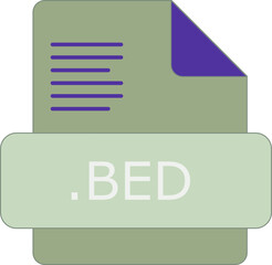 BED File extension icon insidse fill with lines fill