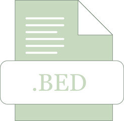 BED File extension icon fill with minimal colors