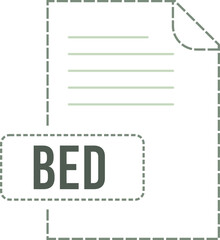 BED File format icon dashed outline