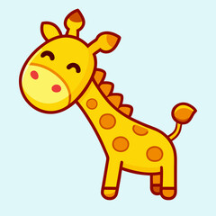 Funny giraffe smiling stock illustration