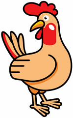 Cute hen smiling cartoon illustration