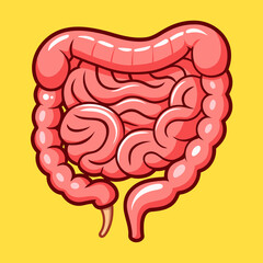 Colon or intestine in cartoon style stock illustration