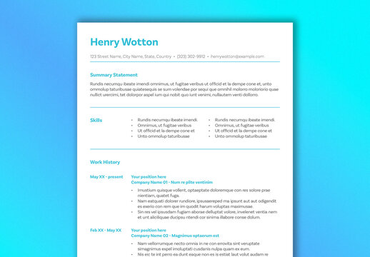 Clean Resume Layout with Cover Letter