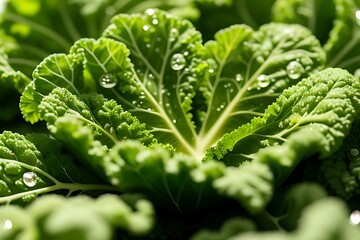 kale leaves splash into a bowl of zesty lemon dressing, with vivid droplets and splashes against a green background