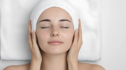Radiant Facial Elegance Young Beautiful Woman