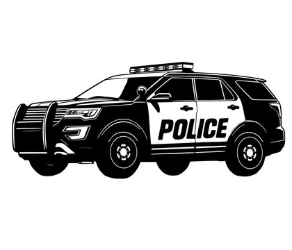 Police car , police interceptor car vector illustration 