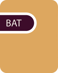 BAT File icon black fill and empty for symbol