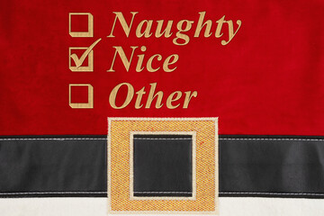 Naughty or Nice or Other checkbox for Christmas on Santa suit
