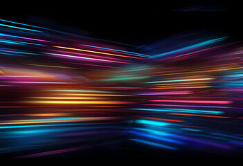 Colorful moving lights of urban traffic motion blur