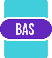 BAS File extension icon rounded and color fill