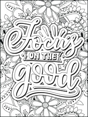 Motivational quote coloring page for adults. Inspirational quote coloring page. Mandala quote coloring page. Positive vibes interior.