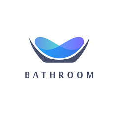Vector logo design template. Bath tub sign. 