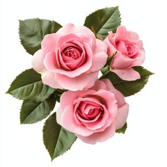 Naklejka premium Close up of pink rose isolated on white background
