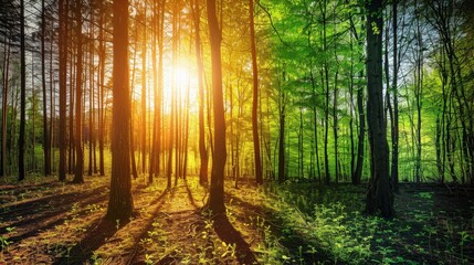 Fototapeta premium Forests contribute to local and global climate regulation by influencing weather patterns and reducing atmospheric temperatures.