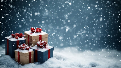 Christmas gift in the snow.