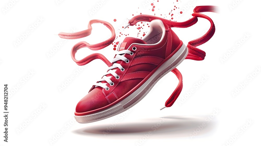 Wall mural running shoes isolated on white background. clipping path included in file.