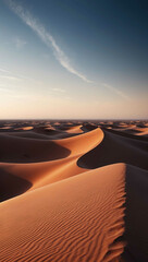 Naklejka premium hot desert sand dunes meeting the horizons edge background art design backdrop