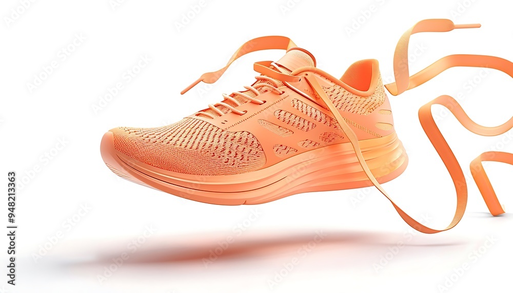 Wall mural running shoes isolated on white background. clipping path included in file.