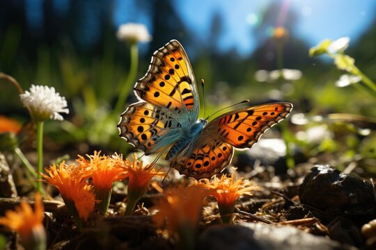 Butterfly on the grass's grass image generated by ia, generative IA